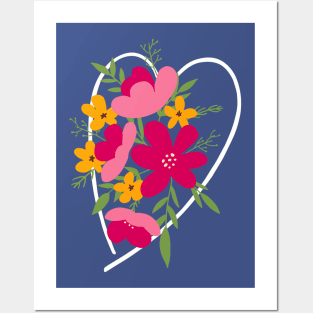 Heart Bouquet of Flowers Posters and Art